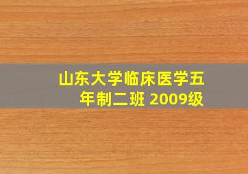 山东大学临床医学五年制二班 2009级